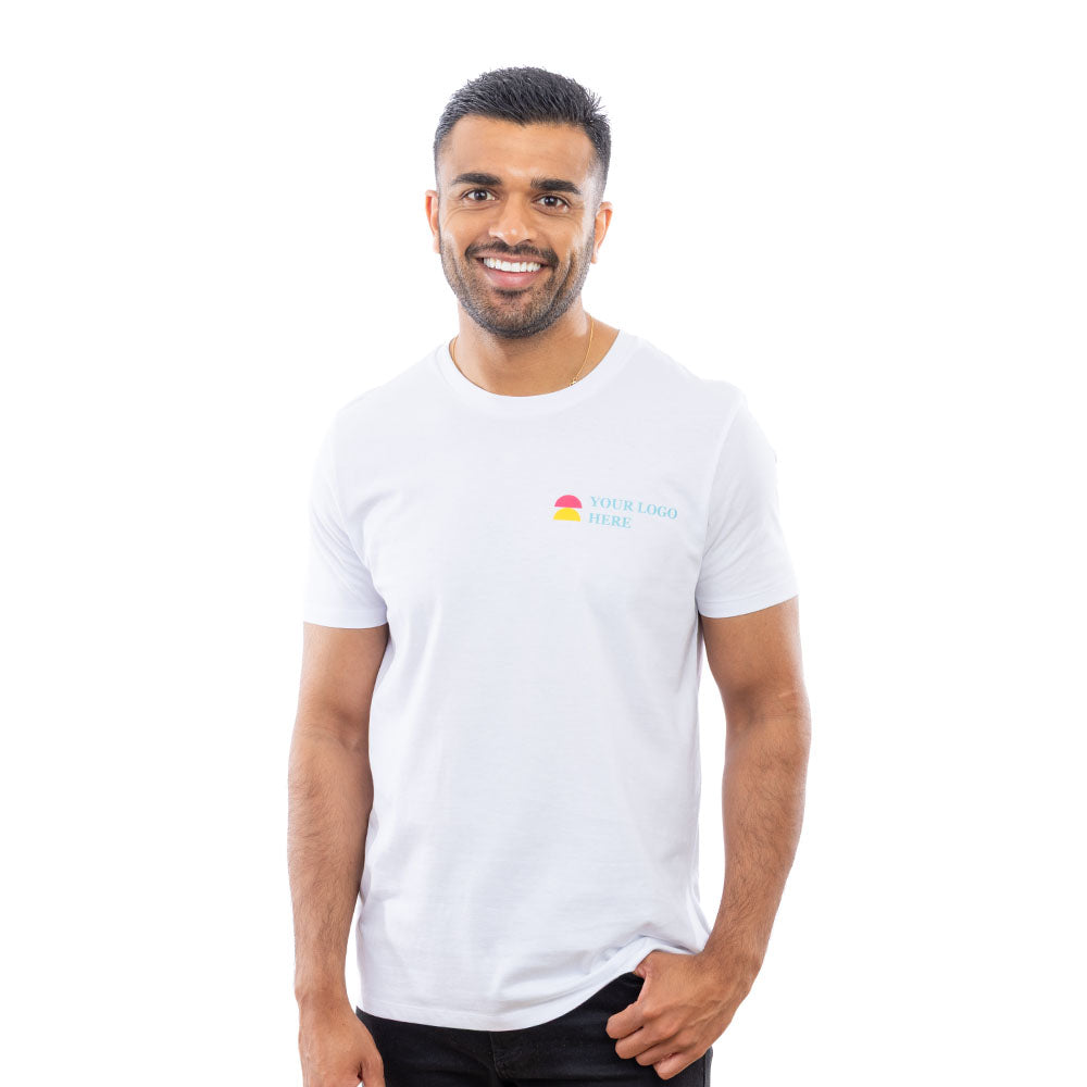 A man in a White Expo T-Shirt.