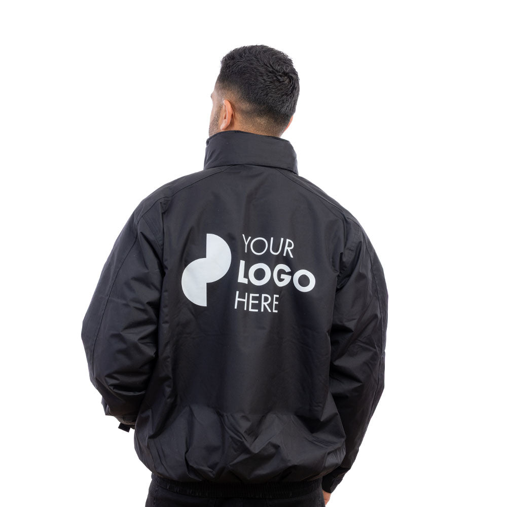 A man in a black Expo Waterproof Winter Jacket from behind.